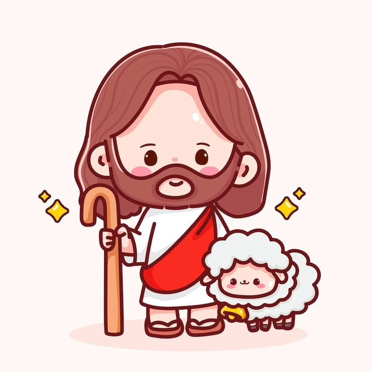Chibi Jesus drawing captures gentle tiny style