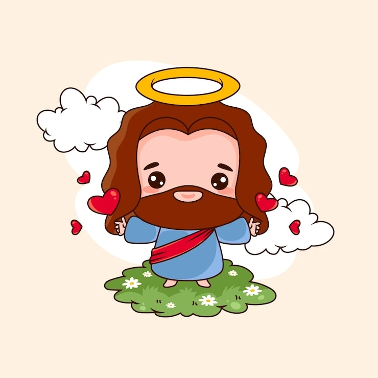 Chibi Jesus art shines with delicate details