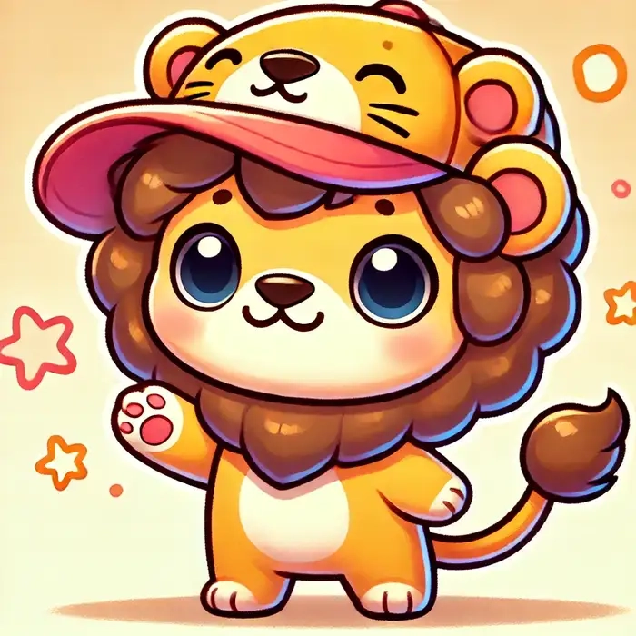 Lion chibi drawing full of bold sweet vibes