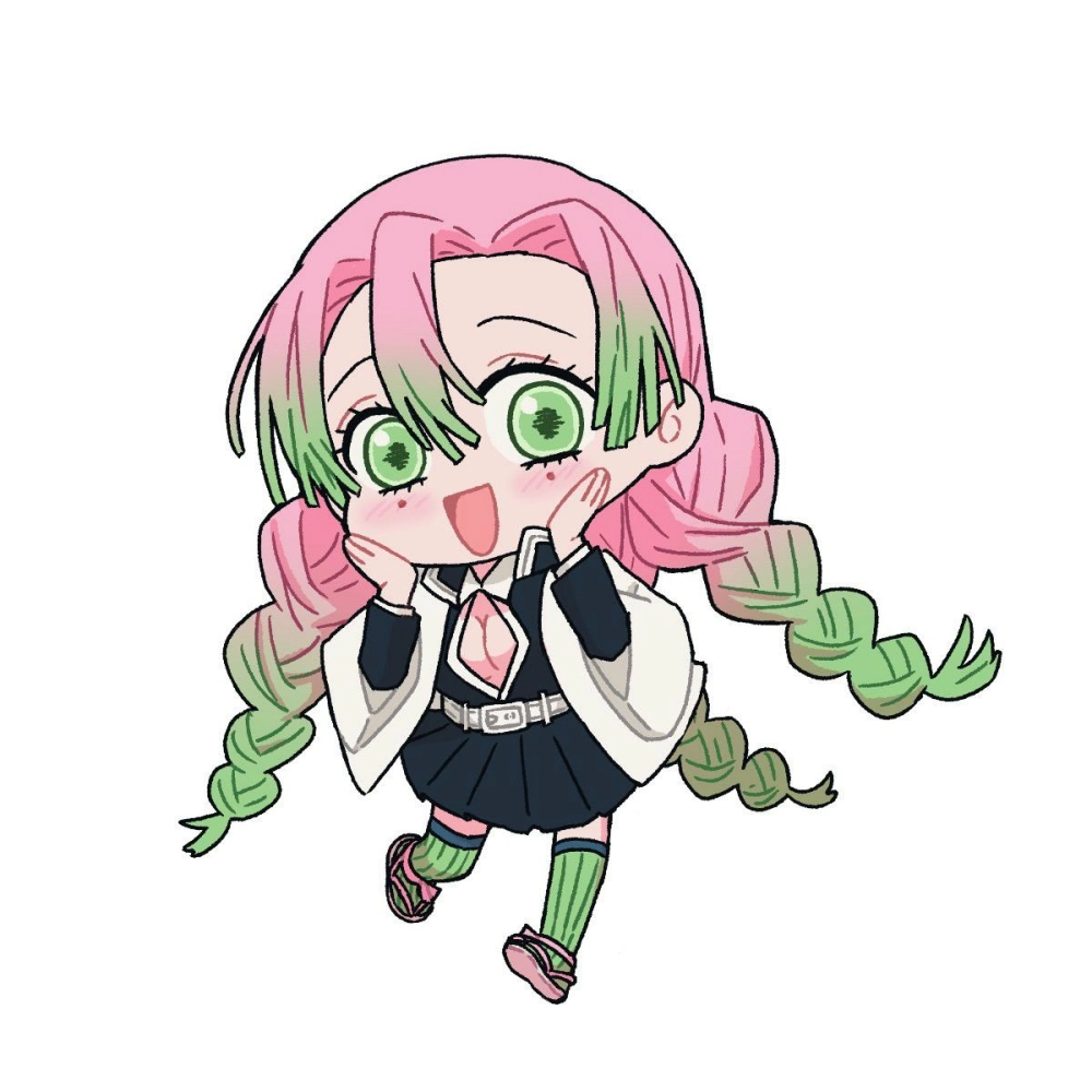 Chibi Mitsuri glowing with sweet charm