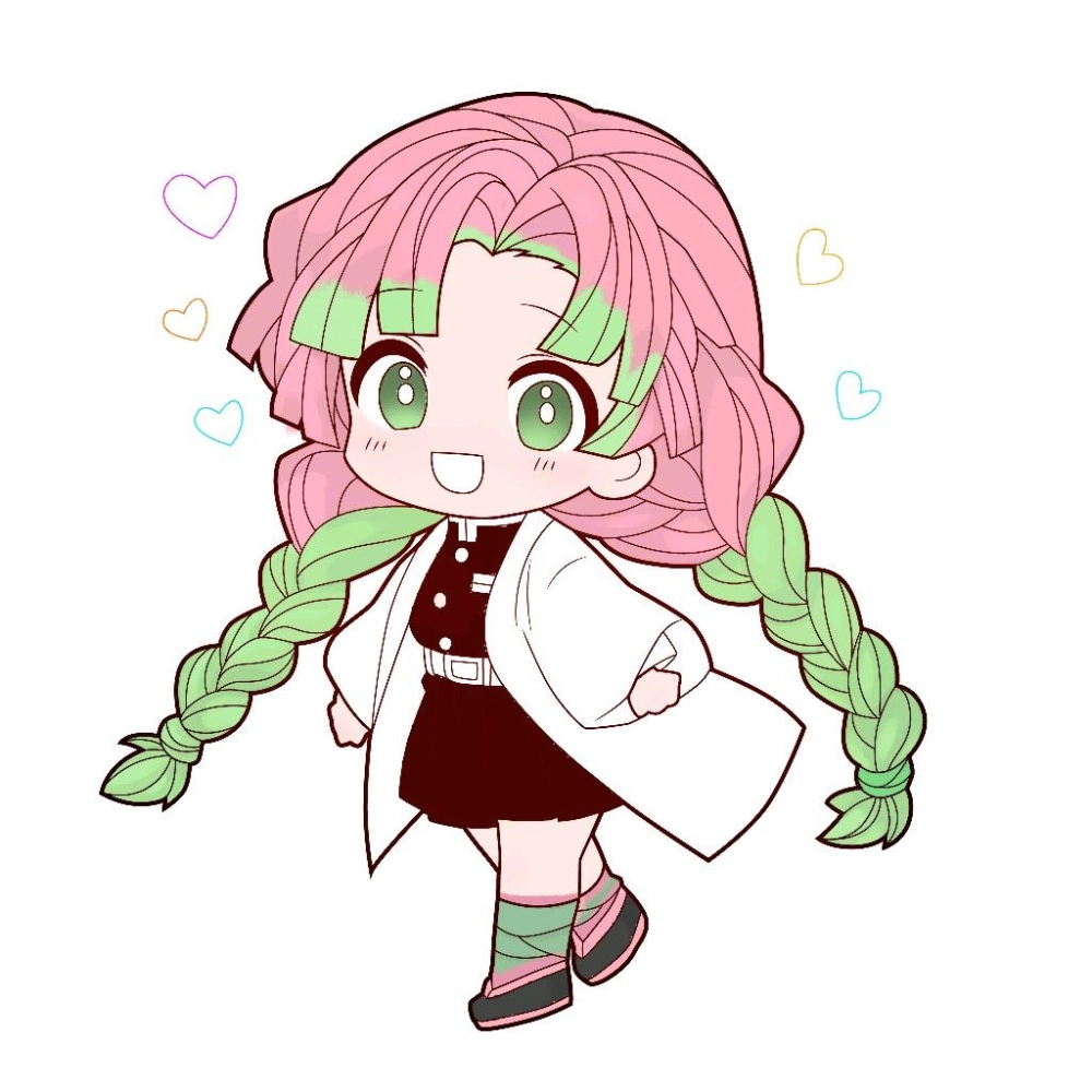 Mitsuri chibi fanart bursting with color