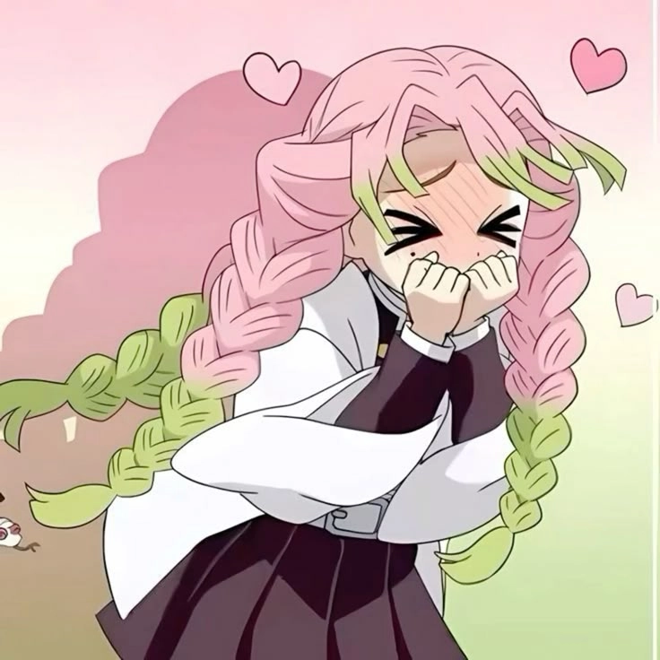 Mitsuri chibi art glowing with creativity