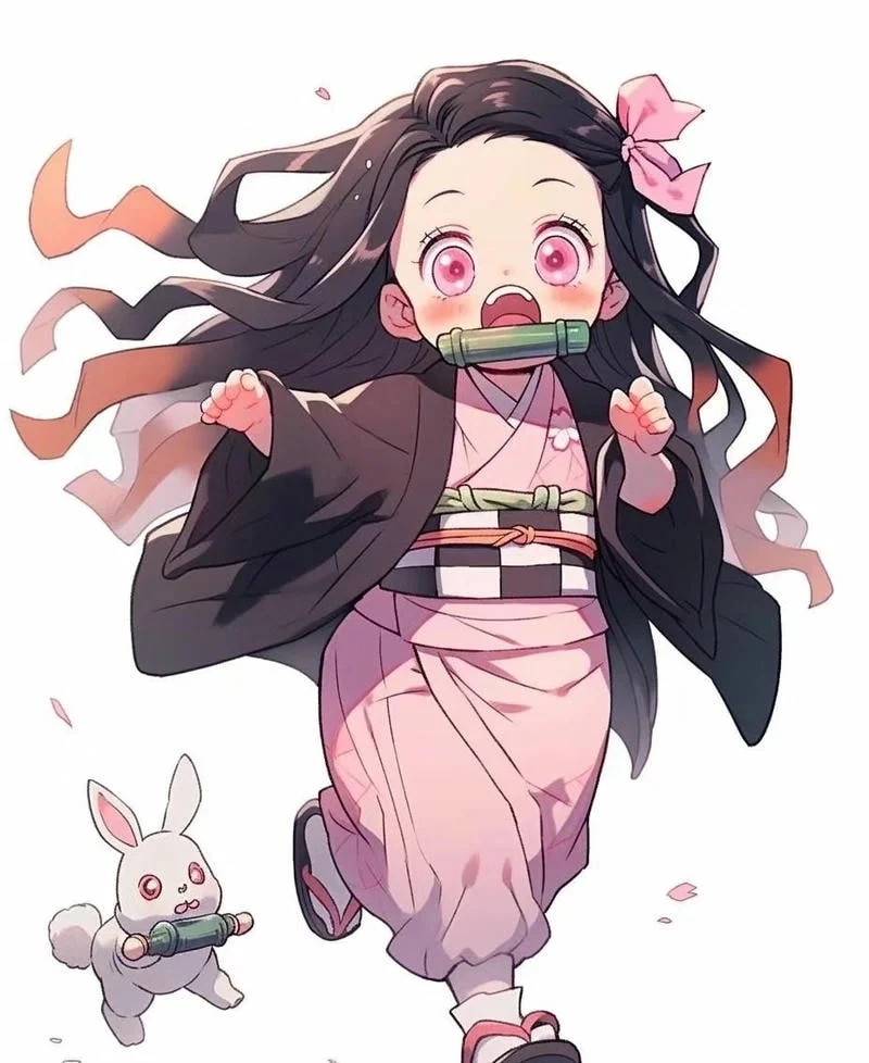Chibi Nezuko wallpaper brightens screens