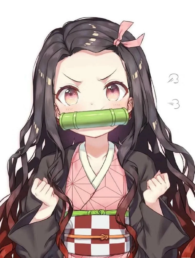 Chibi Nezuko drawing alive with detail