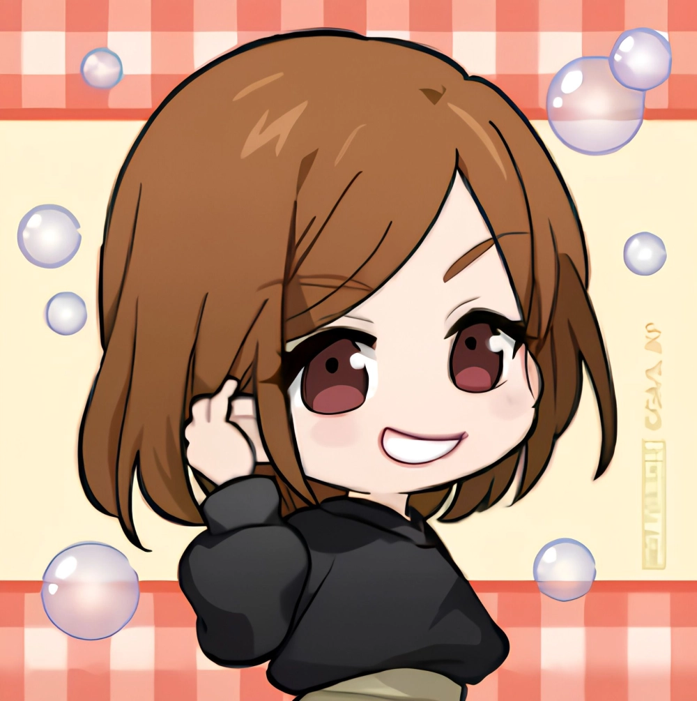 Nobara chibi glowing with bold charm