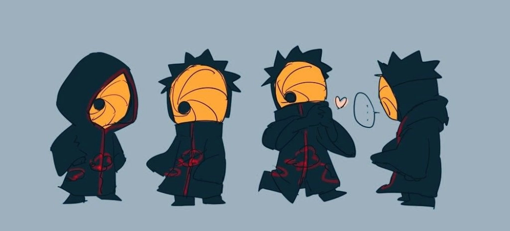 Playful mask style of chibi Tobi look