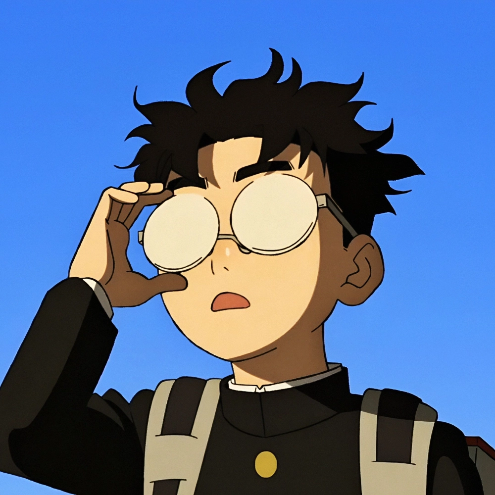 Cute details glow in chibi Okarun fanart