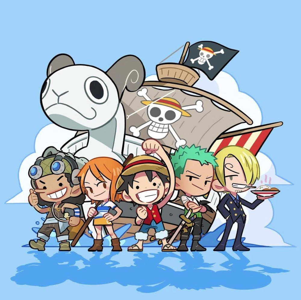 Unique charm blooms in One Piece chibi fanart