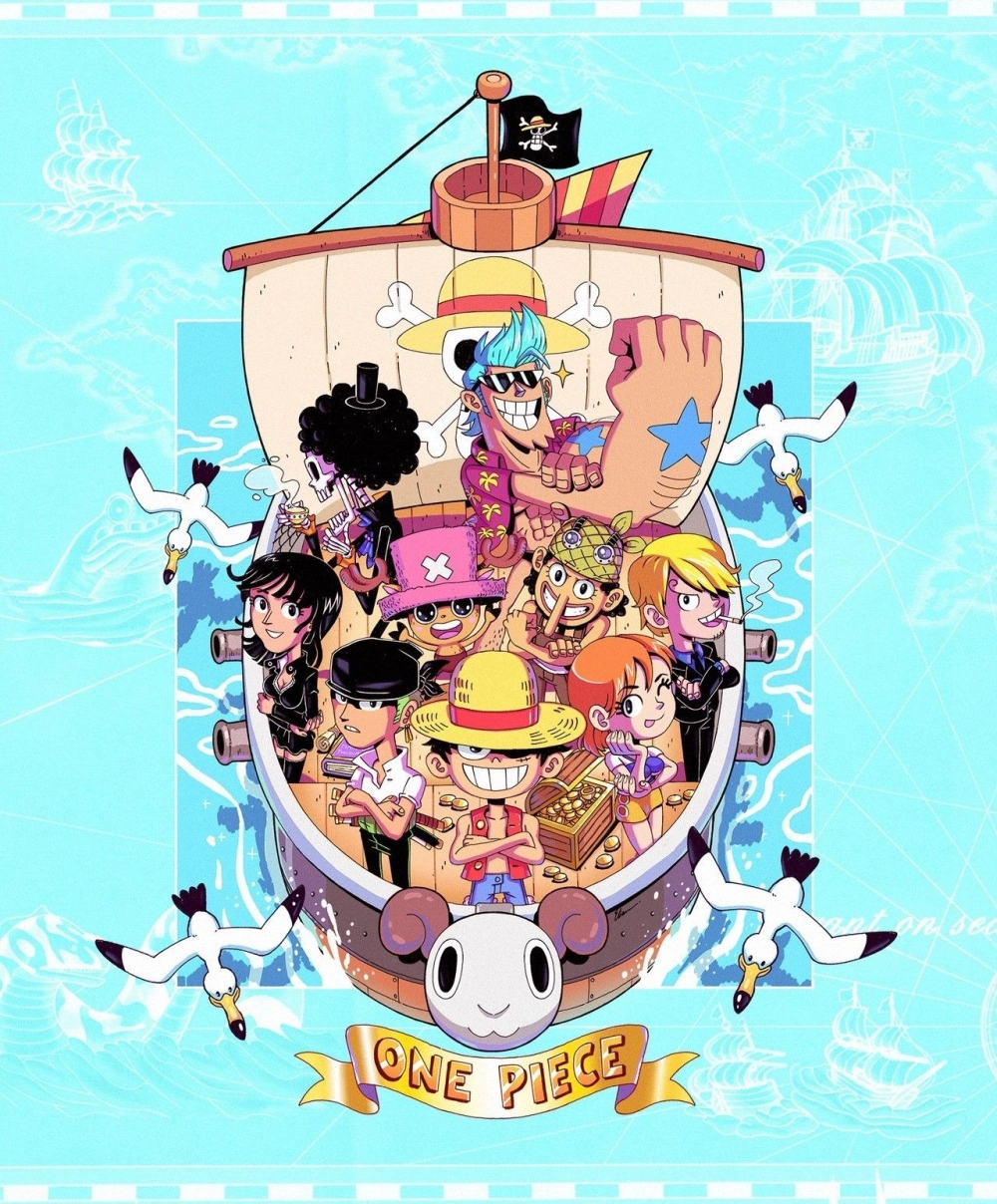 Sweet moments glow in cute One Piece chibi