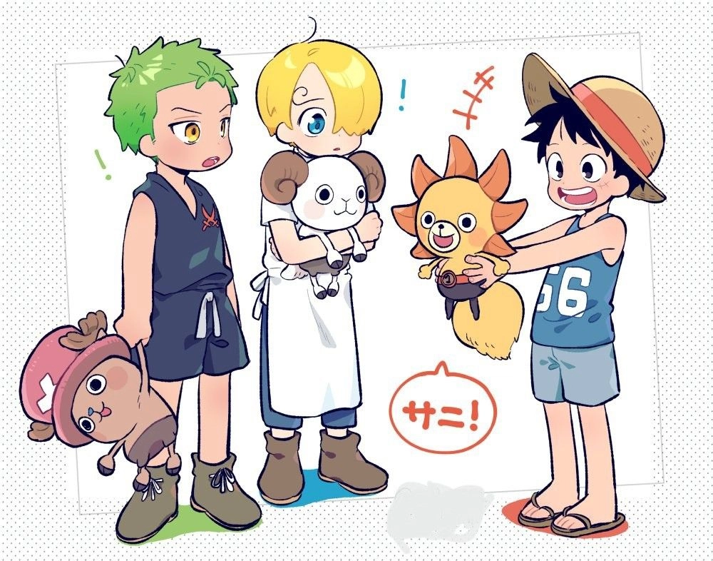 Lovely scenes sparkle in One Piece chibi pictures