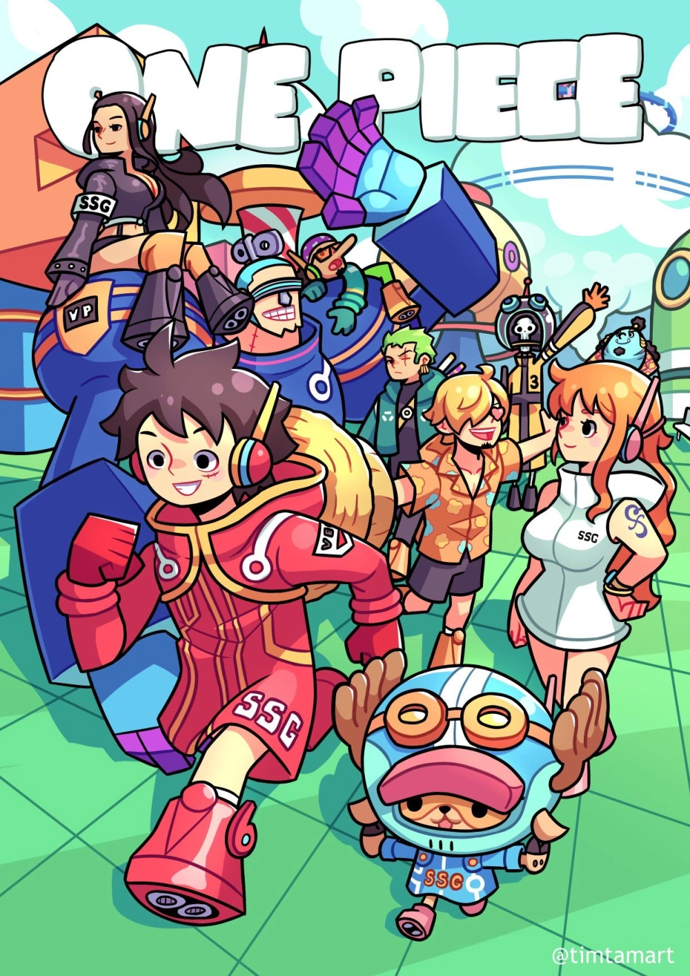 Fun adventures shine in chibi One Piece style