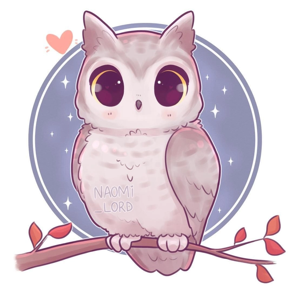 Chibi owl vector perfect lines for pure cuteness