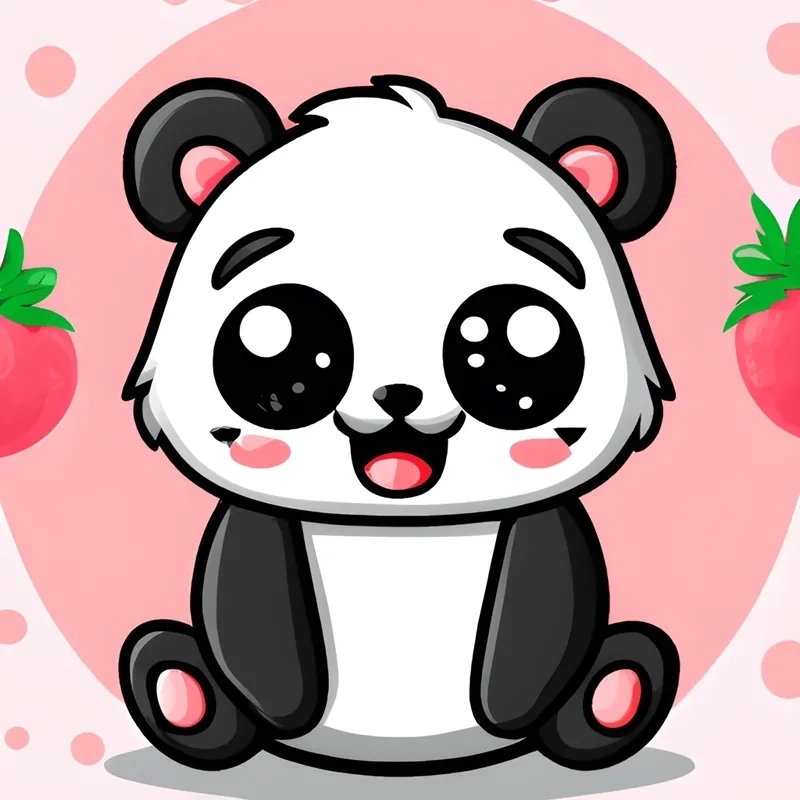 Chibi panda glowing with soft playful charm
