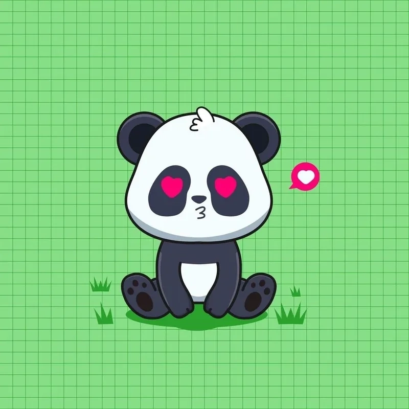 Kawaii panda drawing filled with pure gentle joy
