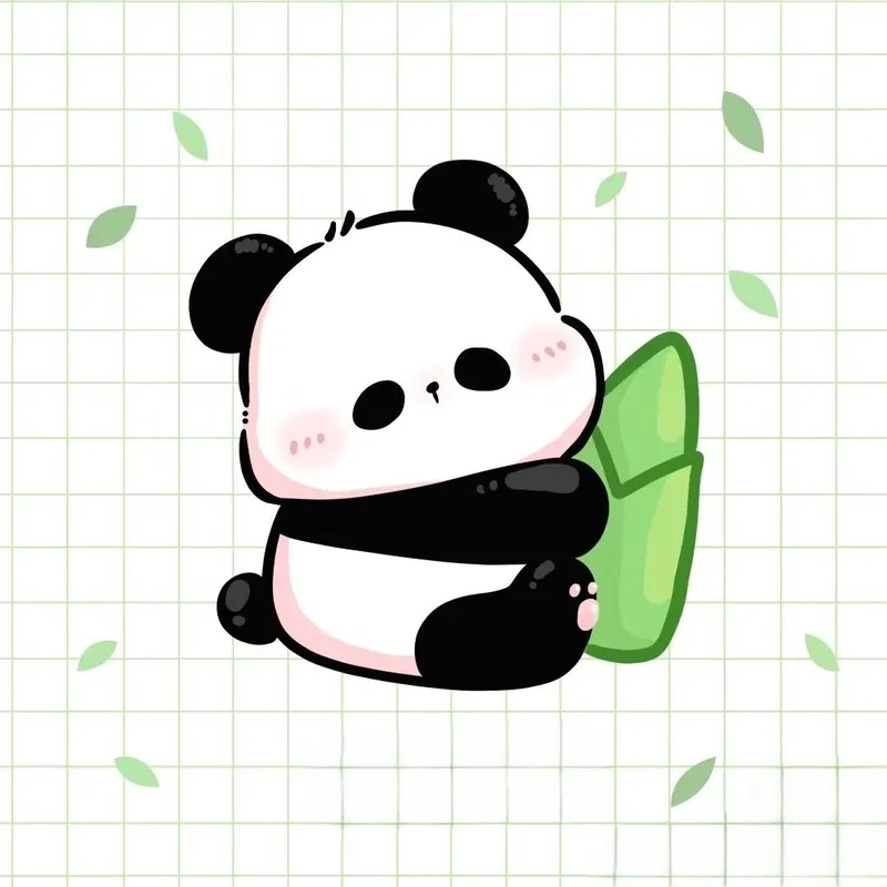 Panda chibi emotes crafted for happy expressions