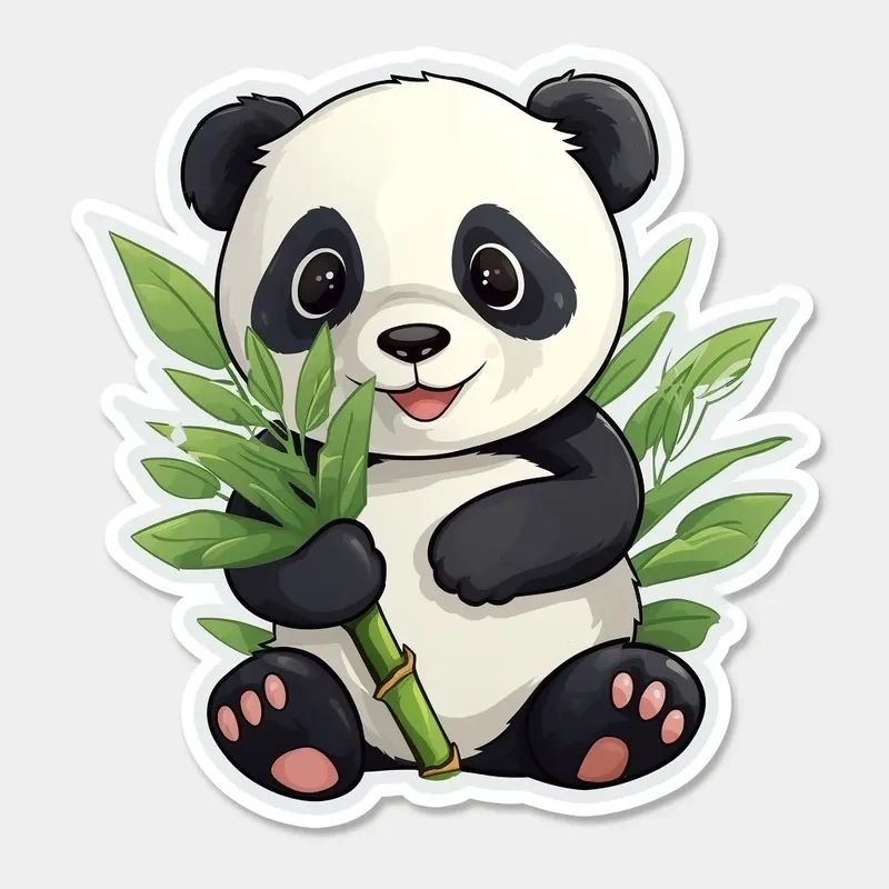 Animated chibi panda full of lively kawaii spirit