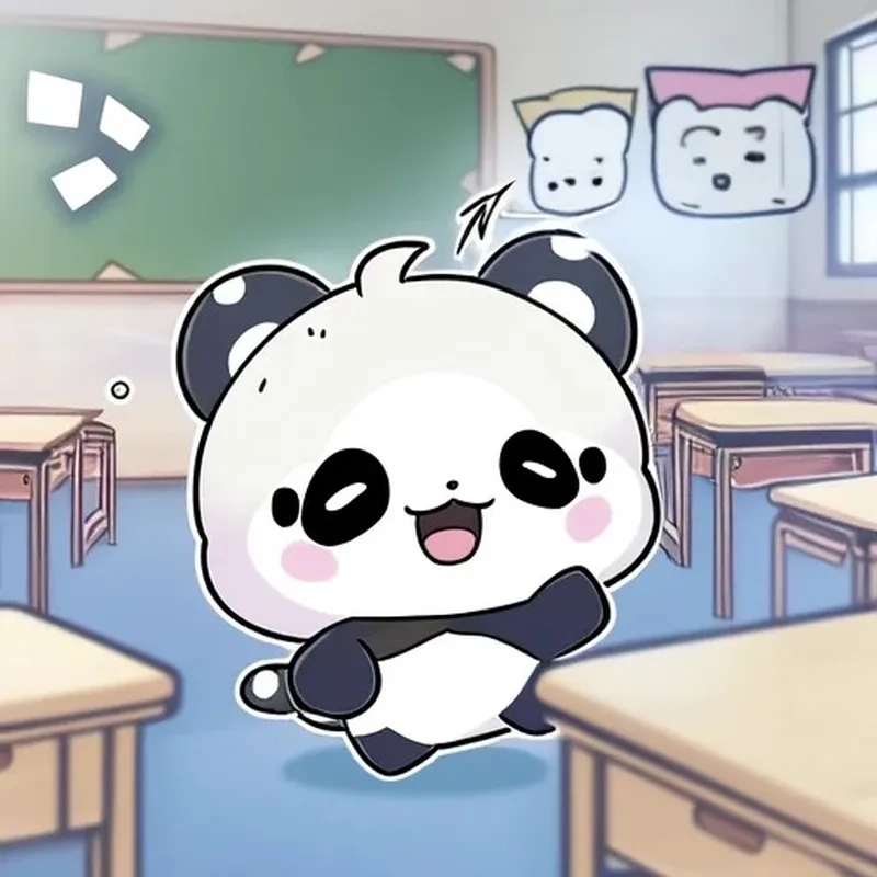 Chibi panda sticker playful joy for every day