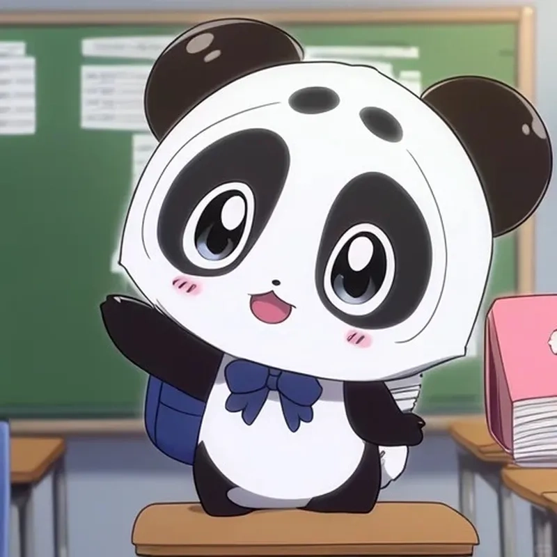 Chibi panda pfp glowing face of gentle beauty