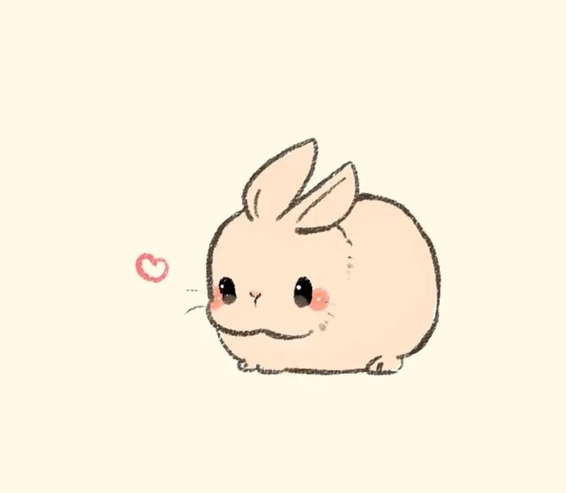 Cute chibi rabbit hopping with endless gentle joy