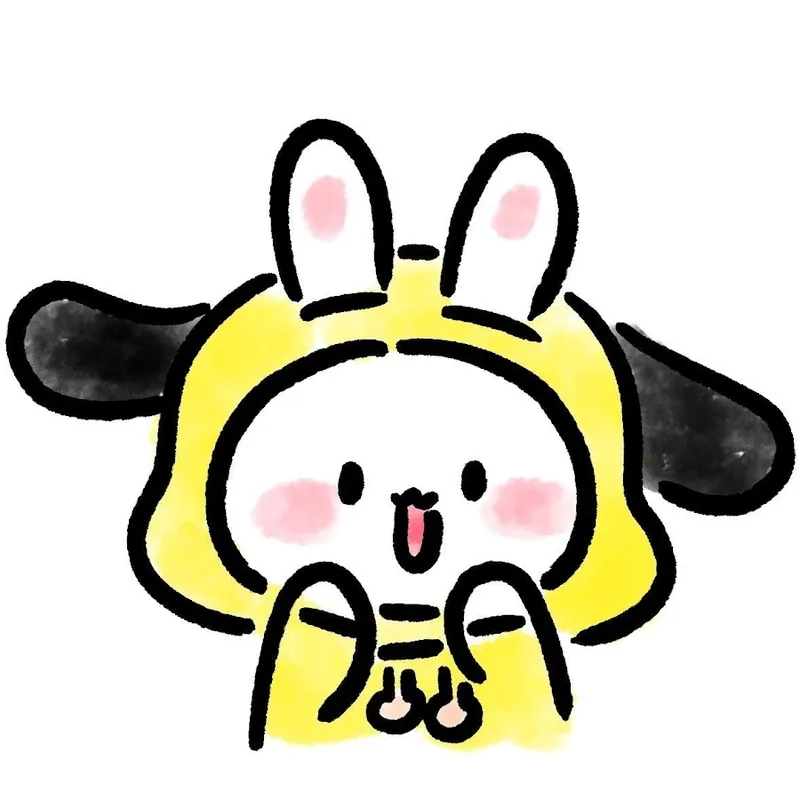 Chibi bunny sparkling with playful adorable spirit