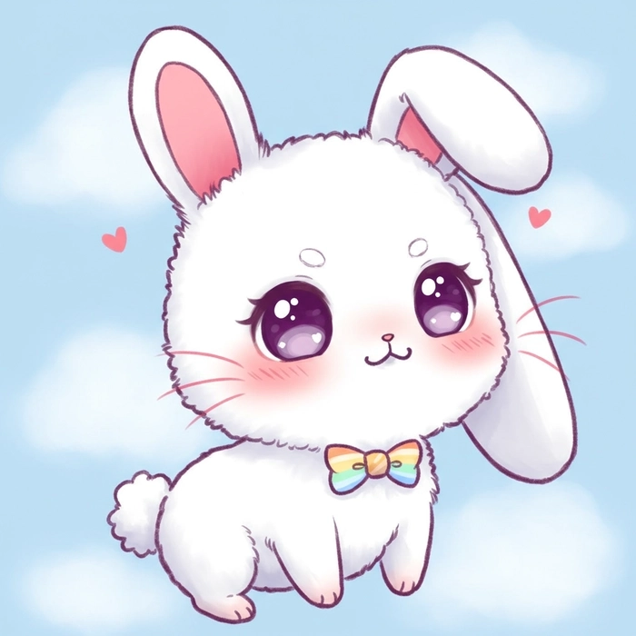 Chibi rabbit drawing alive with innocent strokes