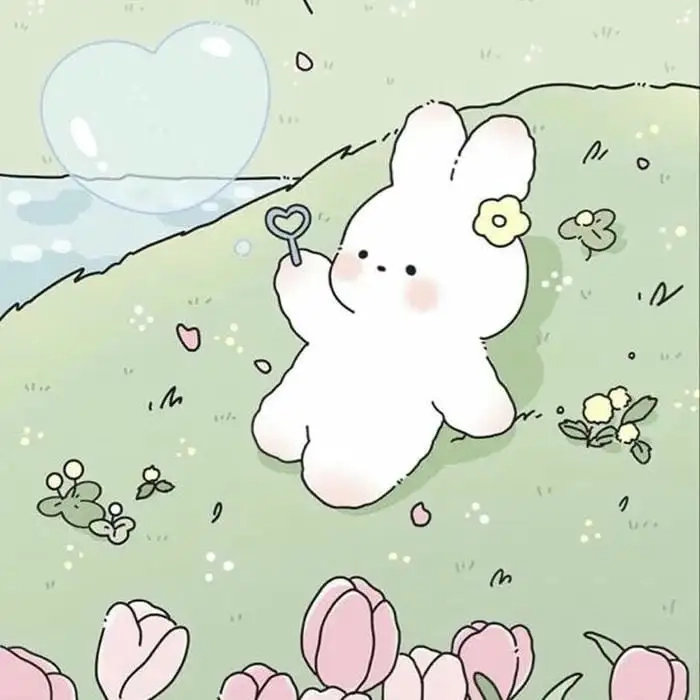 Chibi rabbit sticker joyful spark for daily smiles