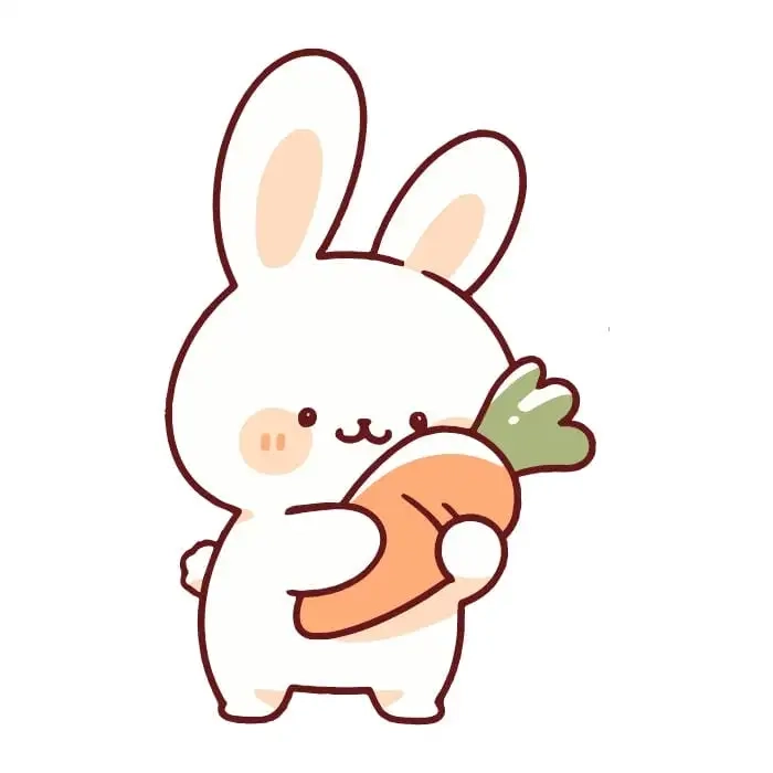 Chibi rabbit clip art full of playful soft vibes