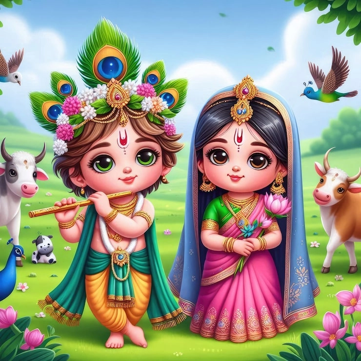 Chibi Krishna images filled with sweet smiles