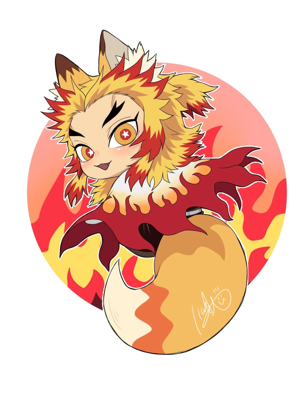 Creative strokes shine in chibi Rengoku drawing