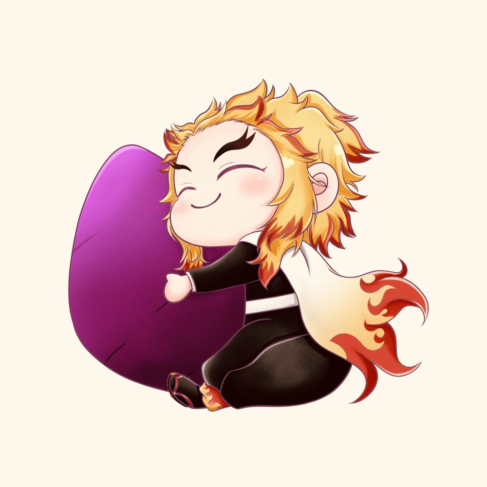 Strong passion burns in chibi Rengoku fanart