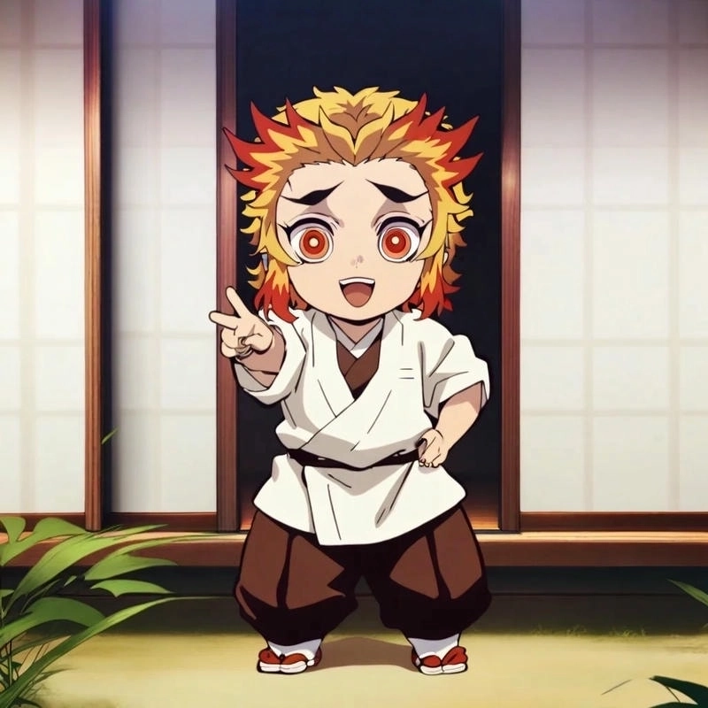 Emotional power flows in Rengoku fanart work