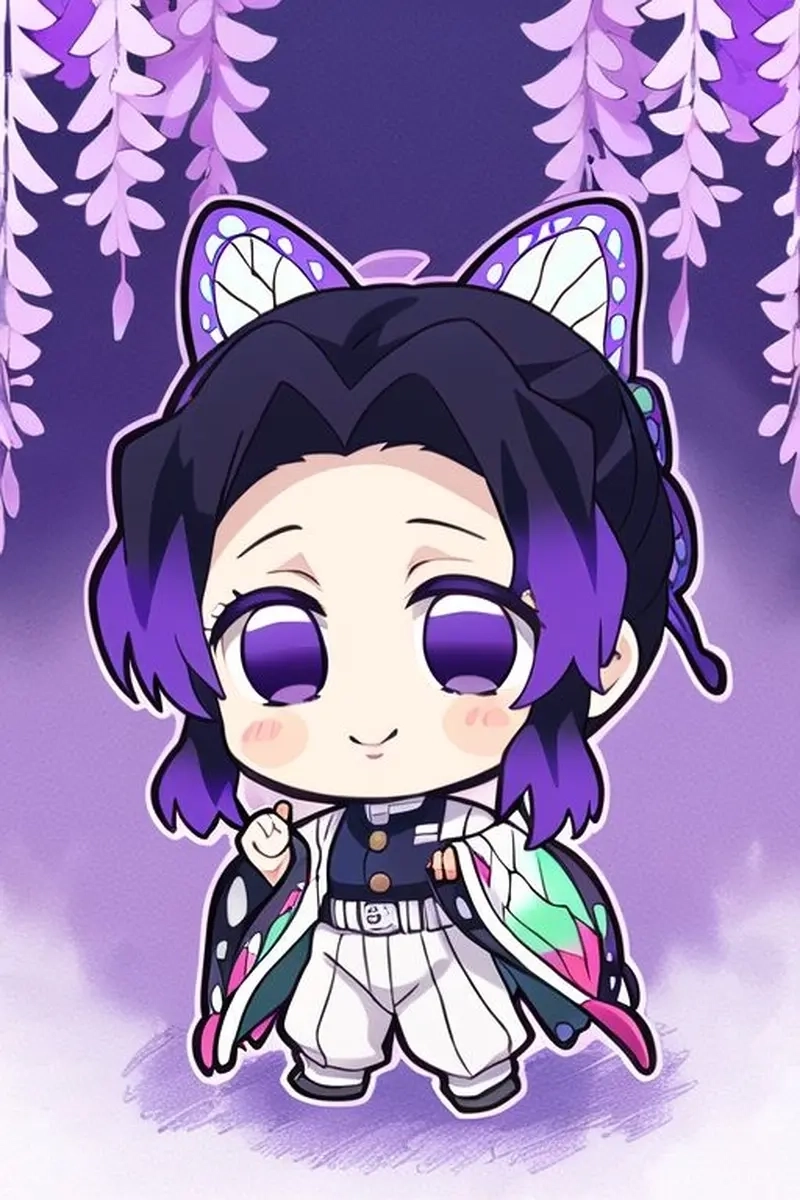 Magical aura lives in chibi Shinobu fanart