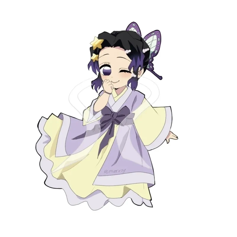 Soft elegance glows in Shinobu Kocho wallpaper