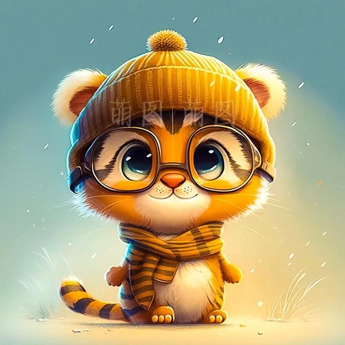 Tiger chibi vector glowing with bold kawaii flair