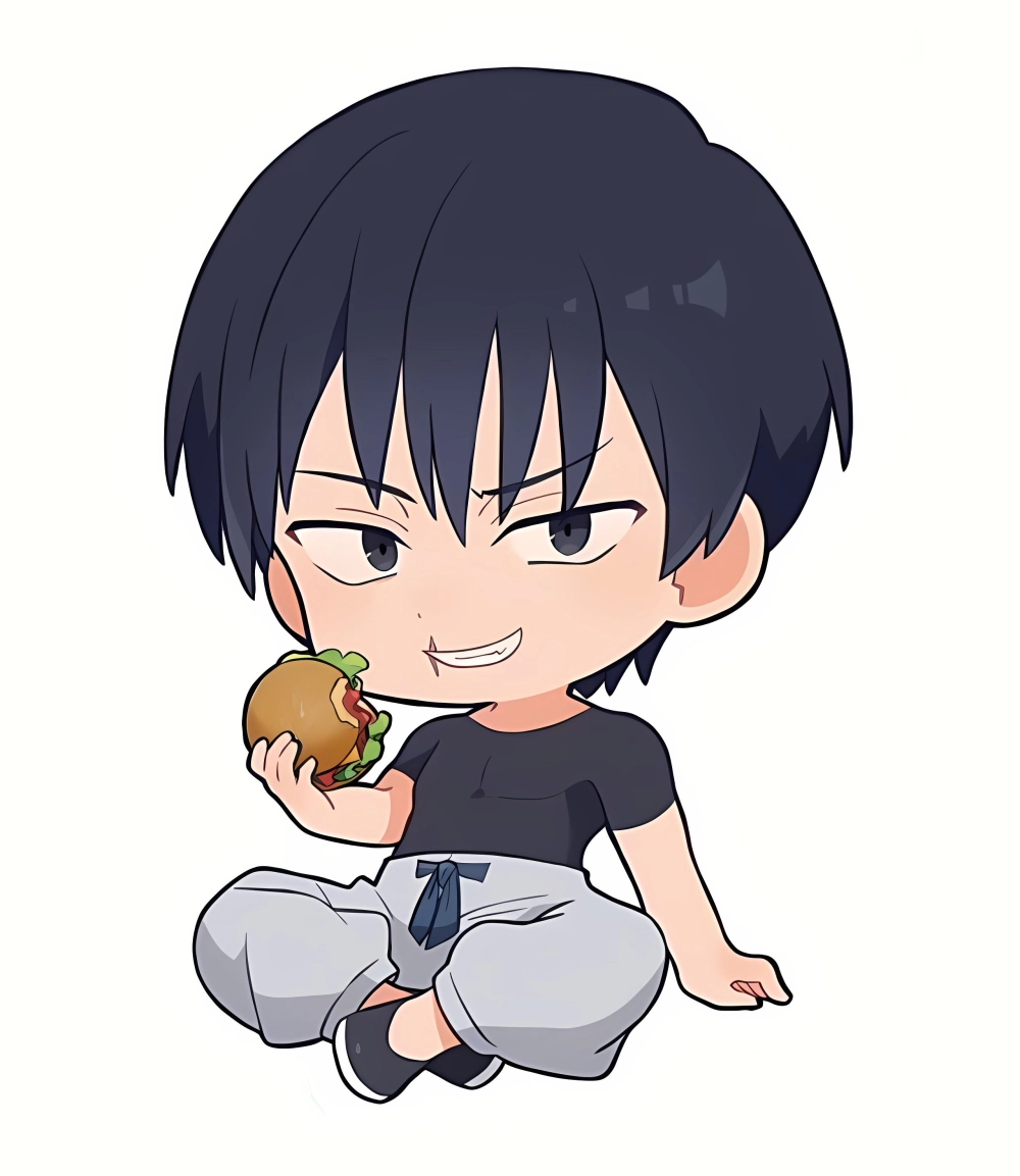 Strong aura shines in chibi Toji style