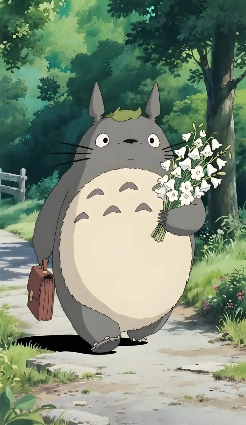 Chibi Totoro painting creates cozy wonder