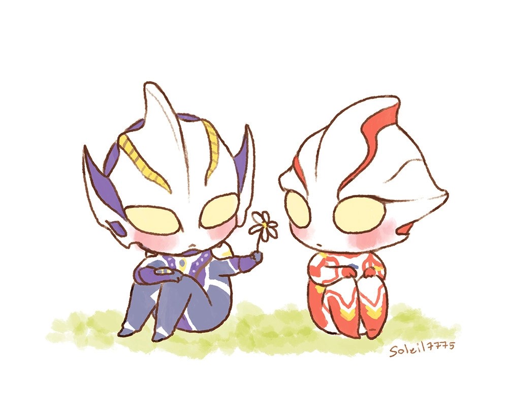 Ultraman chibi wallpaper glows with tiny hero vibes