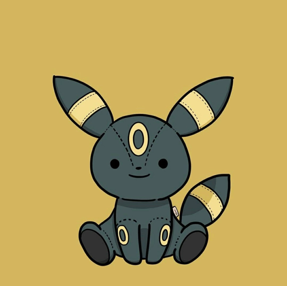 Chibi umbreon glowing softly with mystical charm
