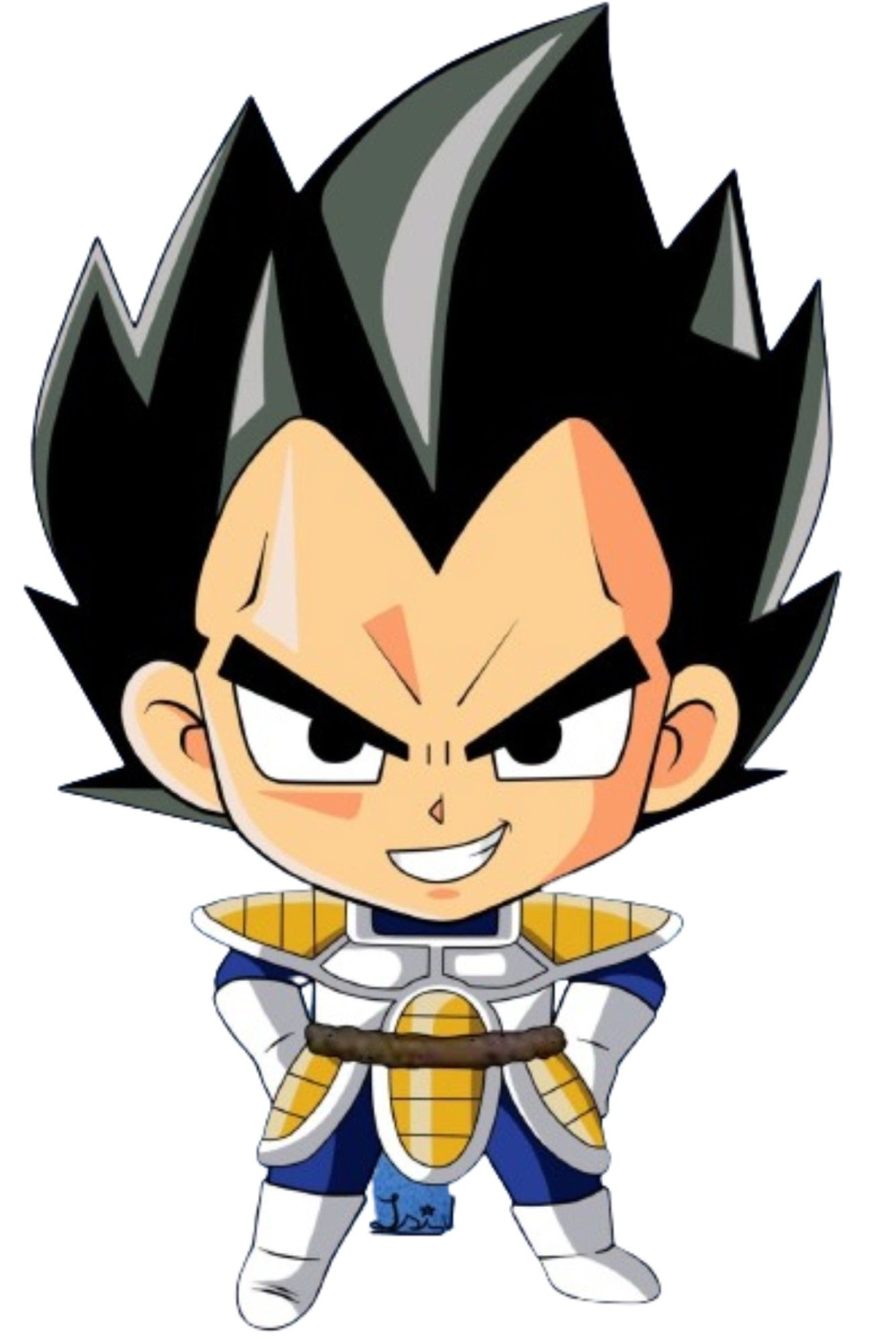 Divine strength glows in chibi Vegeta Blue form
