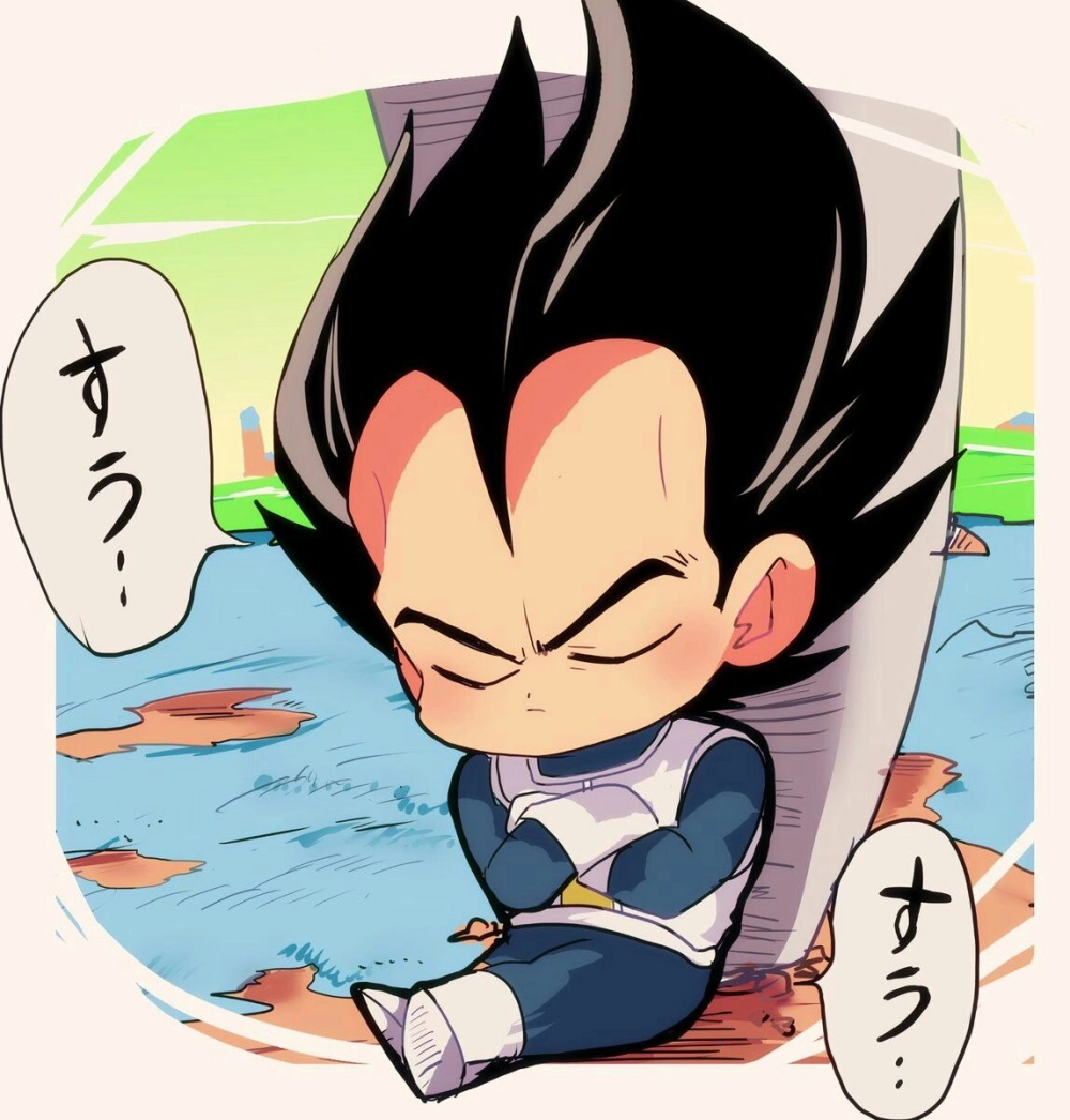 Epic spirit roars in chibi Vegeta Dragon Ball