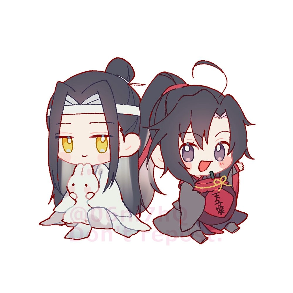 Chibi Wangxian art filled with soft charm