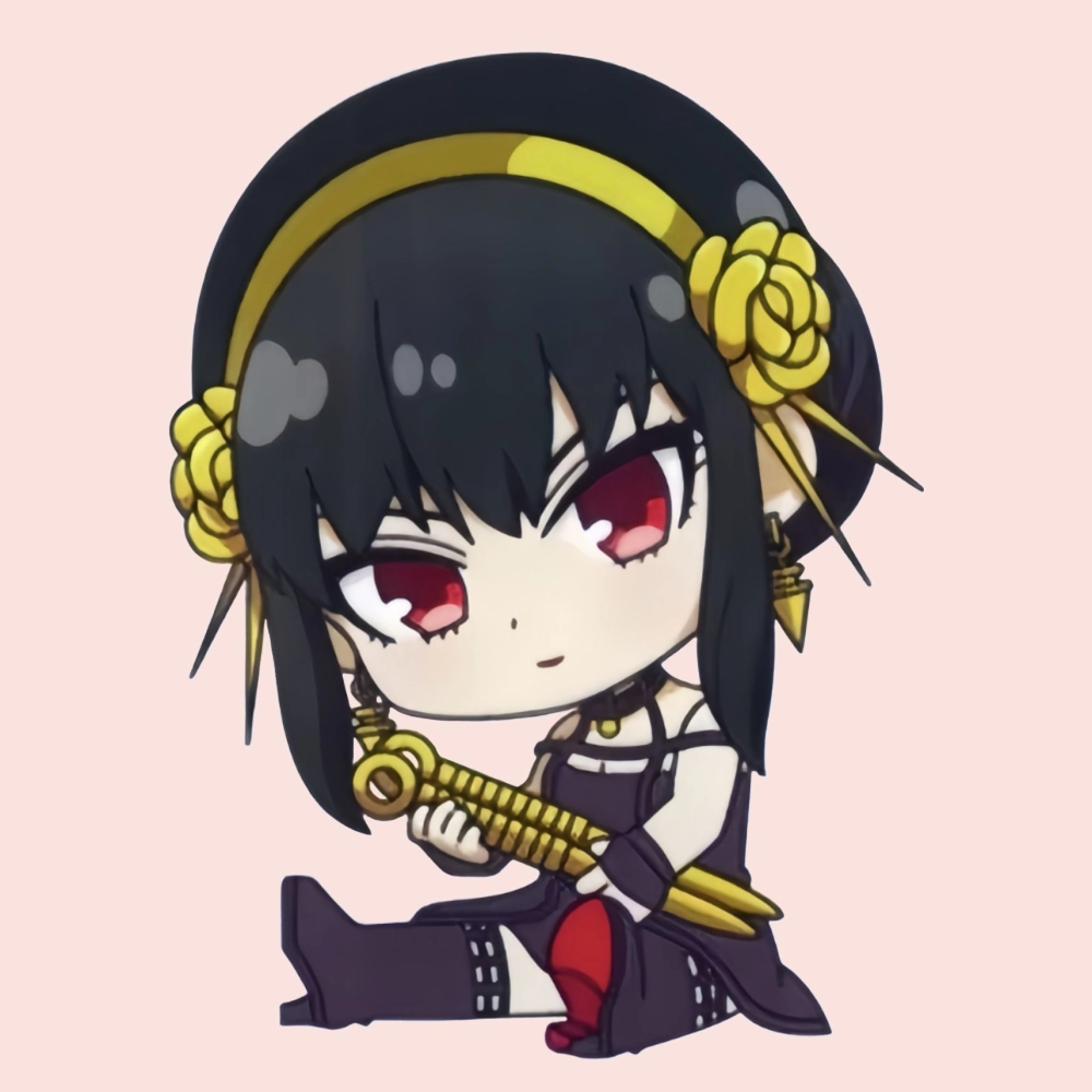 Gentle vibe sparkles in Yor chibi drawing