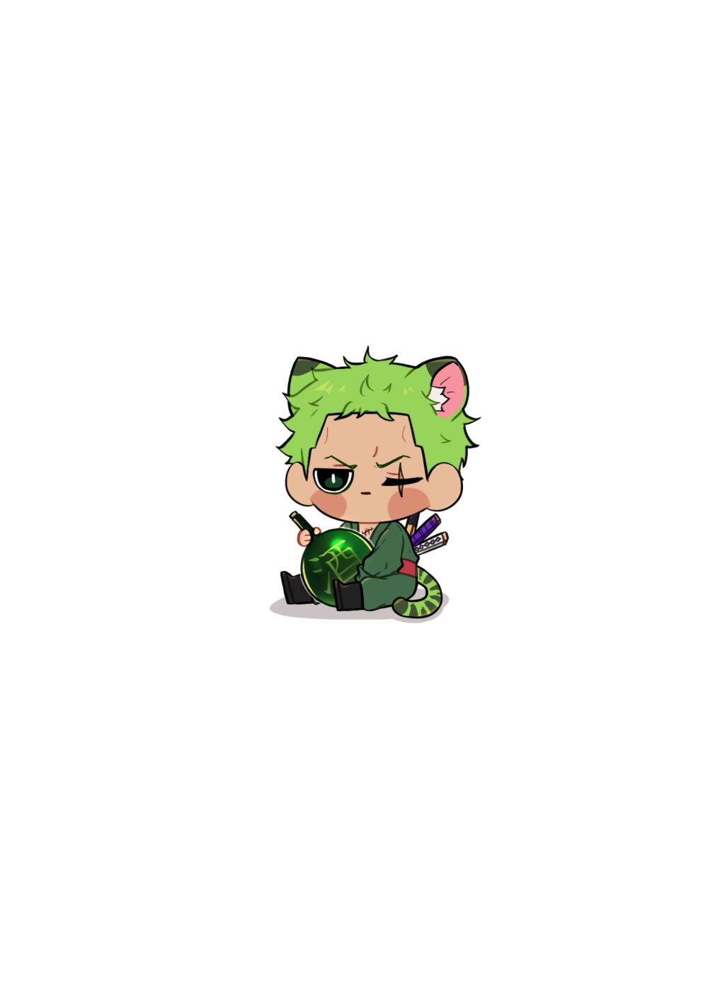 Stylish vibe shines in Zoro chibi pfp design