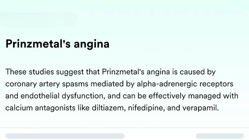 Warning signs of prinzmetals angina symptoms