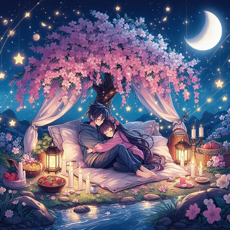 Lovely anime couple kiss within romantic couple anime images