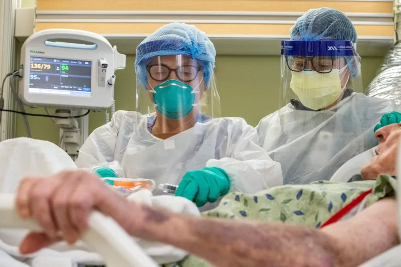 3D rendering of the COVID-19 virus structure