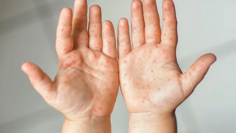 The progressive stages of a hand foot mouth rash