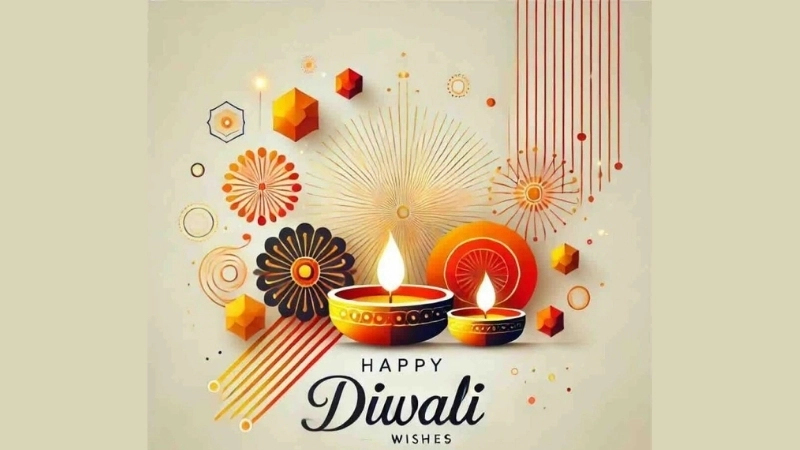 Sparkling lights glow with warm Diwali wishes
