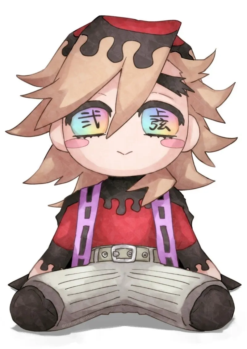 Colorful vibe blooms in Doma chibi wallpaper