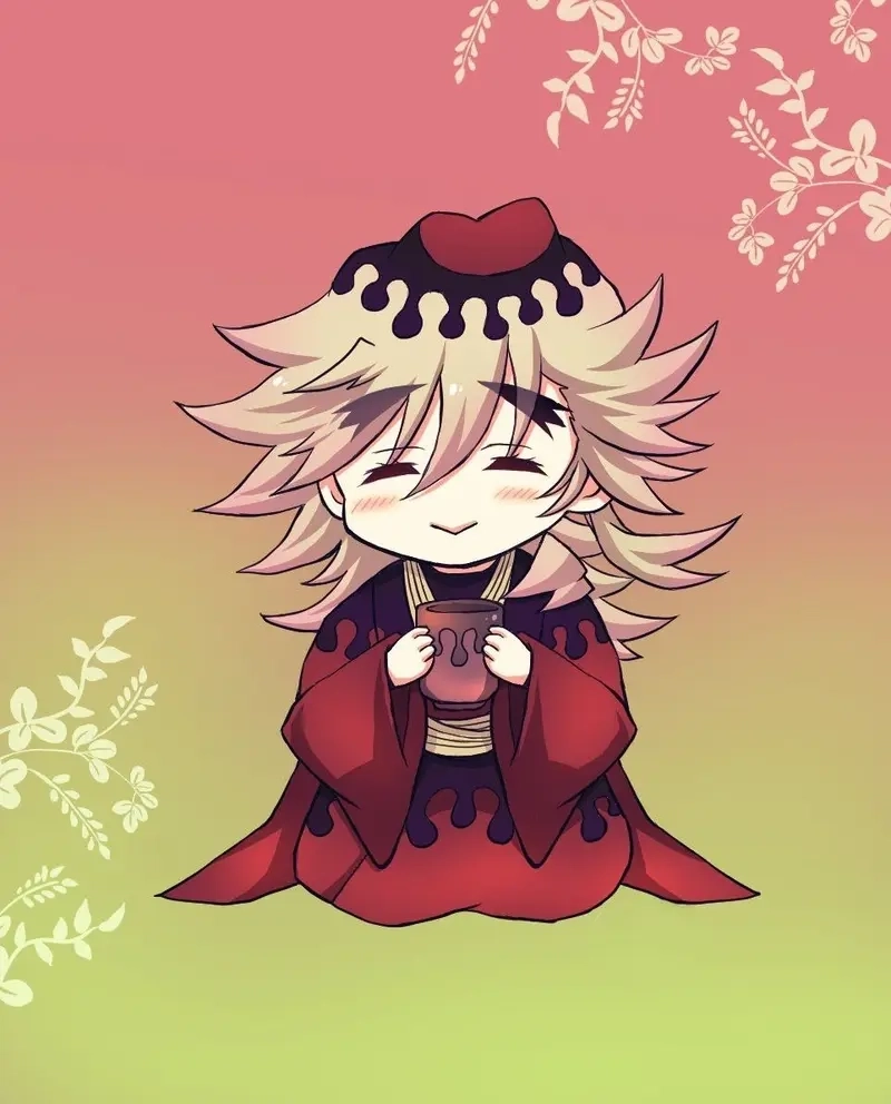 Lovely charm glows in Doma chibi kawaii pose